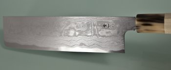 Blue 1 Damascus Nakiri 180mm helles Bffelhorn V2