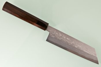 Blue 1 Damascus Kiritsuke 180mm dunkles Bffelhorn