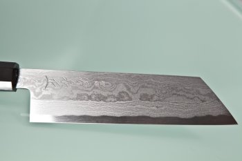 Blue 1 Damascus Kiritsuke 180mm dunkles Bffelhorn