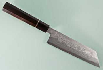 Blue 1 Damascus Kiritsuke 180mm dunkles Bffelhorn Goldline