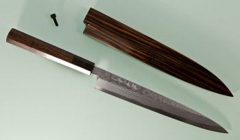 Mr. Tani Yuzo Sashimi 210mm dunkles Bffelhorn mit Scheide