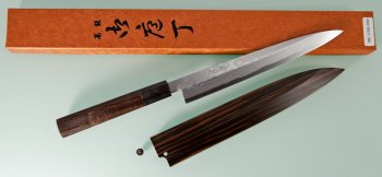 Mr. Tani Yuzo Sashimi 210mm dunkles Bffelhorn mit Scheide