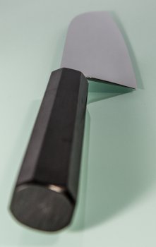 Shirou Kamo Aogami 2 Ebony Santoku 165mm Vollspiegel
