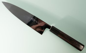 Shirou Kamo Aogami 2 Ebony Gyuto 185mm Vollspiegel