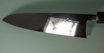 Shirou Kamo Aogami 2 Ebony Gyuto 220mm Vollspiegel