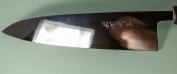 Shirou Kamo Aogami 2 Ebony Gyuto 220mm Vollspiegel