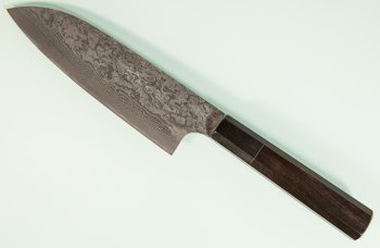 Shiro Kamo Pulverstahl Wa-Santoku 170mm Ebony