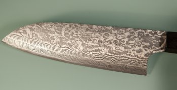 Shiro Kamo Pulverstahl Wa-Santoku 170mm Ebony