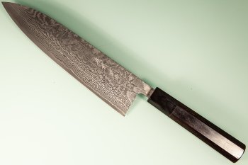 Shiro Kamo Pulverstahl Wa-Gyuto 215mm Ebony