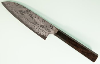 Shirou Kamo Shirogami 2 Santoku 170mm Ebony