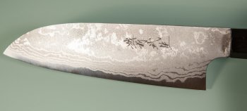 Shirou Kamo Shirogami 2 Santoku 170mm Ebony