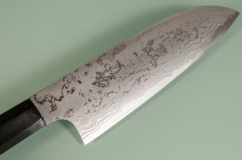 Shirou Kamo Shirogami 2 Santoku 170mm Ebony