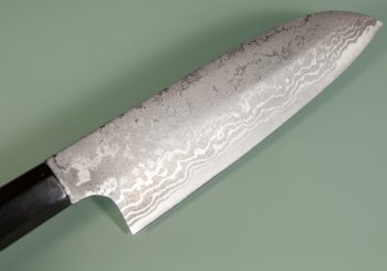 Shirou Kamo Shirogami 2 Santoku 170mm Ebony