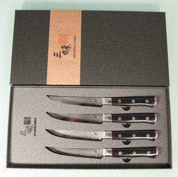 Mcusta Zanmai Classic Pro Steakmesser 115mm schwarz 4-er Set
