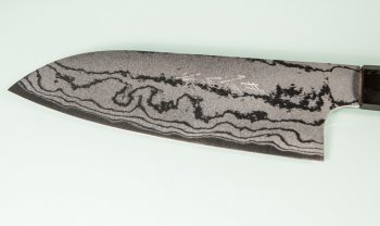 Shirou Kamo Shirogami 2 Santoku 150mm Ebony