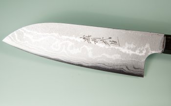 Shirou Kamo Shirogami 2 Santoku 150mm Ebony