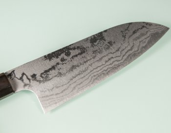 Shirou Kamo Shirogami 2 Santoku 150mm Ebony