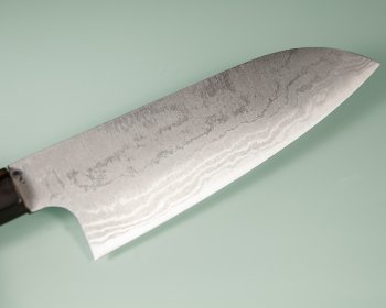 Shirou Kamo Shirogami 2 Santoku 150mm Ebony