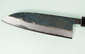 Nishida Shirogami 1 Santoku 180mm Kurouchi RO