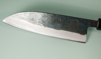 Nishida Shirogami 1 Santoku 180mm Kurouchi RO