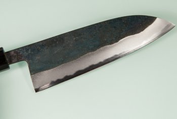 Nishida Shirogami 1 Santoku 180mm Kurouchi RO