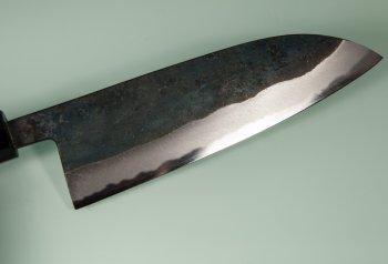 Nishida Shirogami 1 Santoku 180mm Kurouchi RO