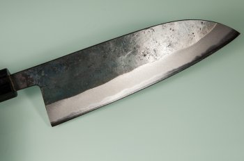 Nishida Shirogami 1 Santoku 180mm Kurouchi RO