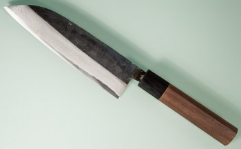 Tsutomu Kajiwara Kurouchi Damascus Wa-Santoku 170mm