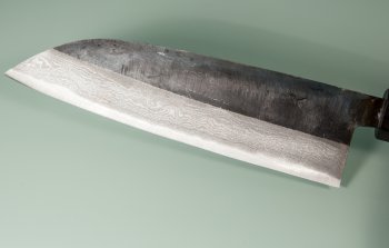 Tsutomu Kajiwara Kurouchi Damascus Wa-Santoku 170mm