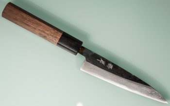 Tsutomu Kajiwara Kurouchi Damascus Wa-Petty 125mm