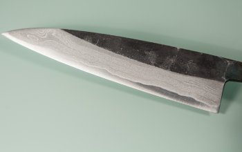 Tsutomu Kajiwara Kurouchi Damascus Wa-Petty 135mm