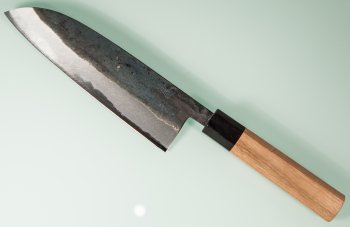 Nishida Shirogami 1 Santoku 180mm Kurouchi CO