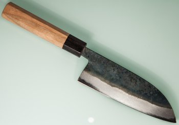 Nishida Shirogami 1 Santoku 150mm Kurouchi CO