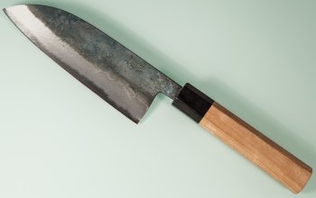 Nishida Shirogami 1 Santoku 150mm Kurouchi CO