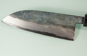 Nishida Shirogami 1 Santoku 150mm Kurouchi CO