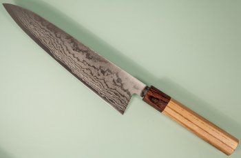 Tanaka Shigeki VG-10 Damascus Wa-Gyuto 215mm Keyaki