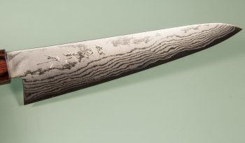 Tanaka Shigeki VG-10 Damascus Wa-Petty 155mm Keyaki