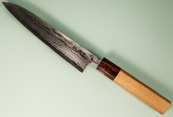 Tanaka Shigeki Aogami 2 Damascus Wa-Petty 150mm Keyaki