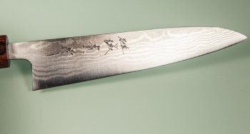 Tanaka Shigeki Aogami 2 Damascus Wa-Petty 150mm Keyaki