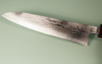 Tanaka Shigeki Aogami 2 Damascus Wa-Petty 150mm Keyaki