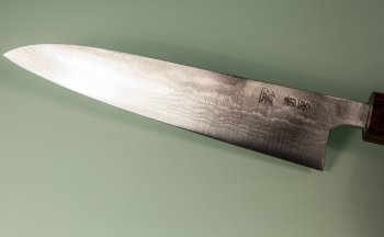 Tanaka Shigeki Aogami 2 Damascus Wa-Petty 150mm Keyaki