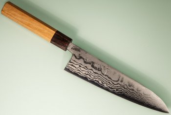 Tanaka Shigeki Aogami 2 Damascus Wa-Gyuto 185mm Keyaki