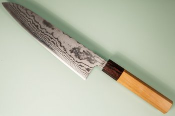 Tanaka Shigeki Aogami 2 Damascus Wa-Gyuto 185mm Keyaki