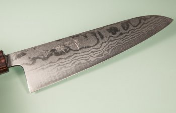 Tanaka Shigeki Aogami 2 Damascus Wa-Gyuto 185mm Keyaki