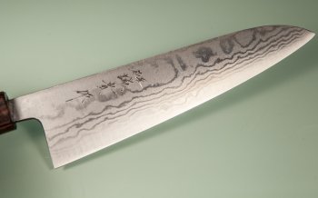 Tanaka Shigeki Aogami 2 Damascus Wa-Gyuto 185mm Keyaki