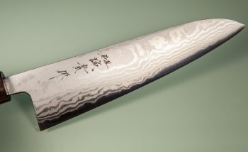 Tanaka Shigeki Aogami 2 Damascus Wa-Gyuto 185mm Keyaki