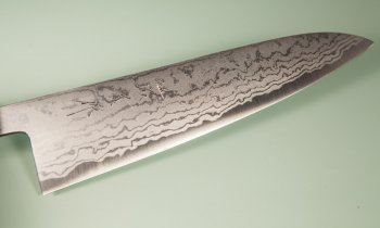 Tanaka Shigeki Aogami 2 Damascus Wa-Gyuto 210mm Keyaki