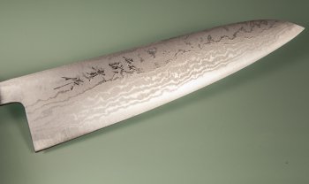 Tanaka Shigeki Aogami 2 Damascus Wa-Gyuto 210mm Keyaki