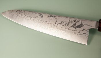 Tanaka Shigeki Aogami 2 Damascus Wa-Gyuto 210mm Keyaki