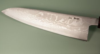 Tanaka Shigeki Aogami 2 Damascus Wa-Gyuto 210mm Keyaki